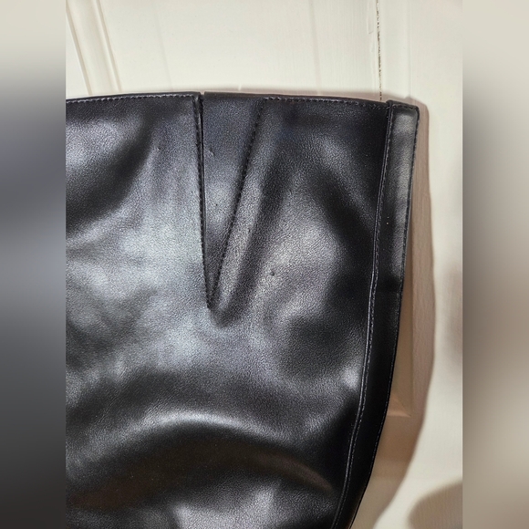 Old Navy Black tall faux Leather Boots Women Size 10 GUC - Picture 4 of 8
